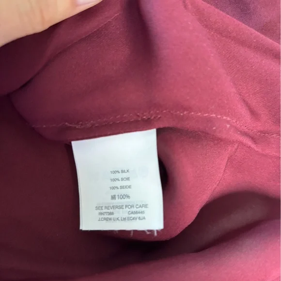 J. Crew Silk Piped Shirt Blouse Sz 10 #1 - Picture 5 of 6